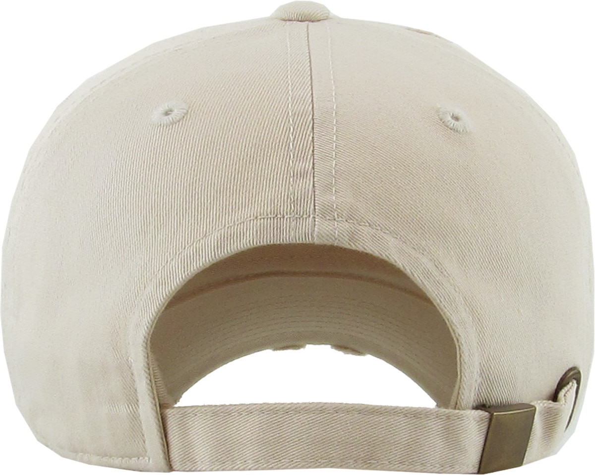 Stone Distressed Vintage Baseball Cap Back View